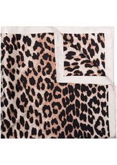 Ganni leopard print silk scarf
