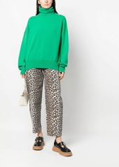 Ganni leopard-print tapered jeans