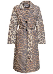 Ganni Leopard Print Tech Coat