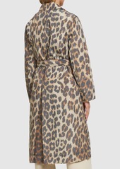 Ganni Leopard Print Tech Coat