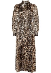 Ganni leopard print tie-waist maxi dress