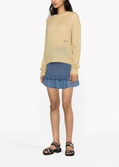 Ganni logo-embroidered knitted jumper