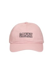 Ganni Logo Embroidered Organic Cotton Cap