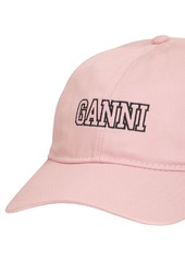 Ganni Logo Embroidered Organic Cotton Cap