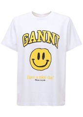 Ganni Logo Organic Cotton Jersey T-shirt