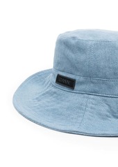 Ganni logo-patch denim hat