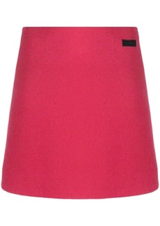 Ganni logo-patch pencil skirt
