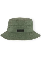 Ganni logo-patch quilted bucket hat