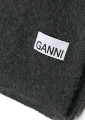 Ganni logo-patch scarf