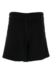 Ganni logo-patch short shorts