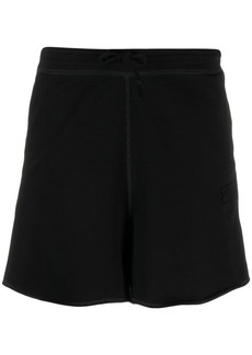 Ganni logo-patch short shorts