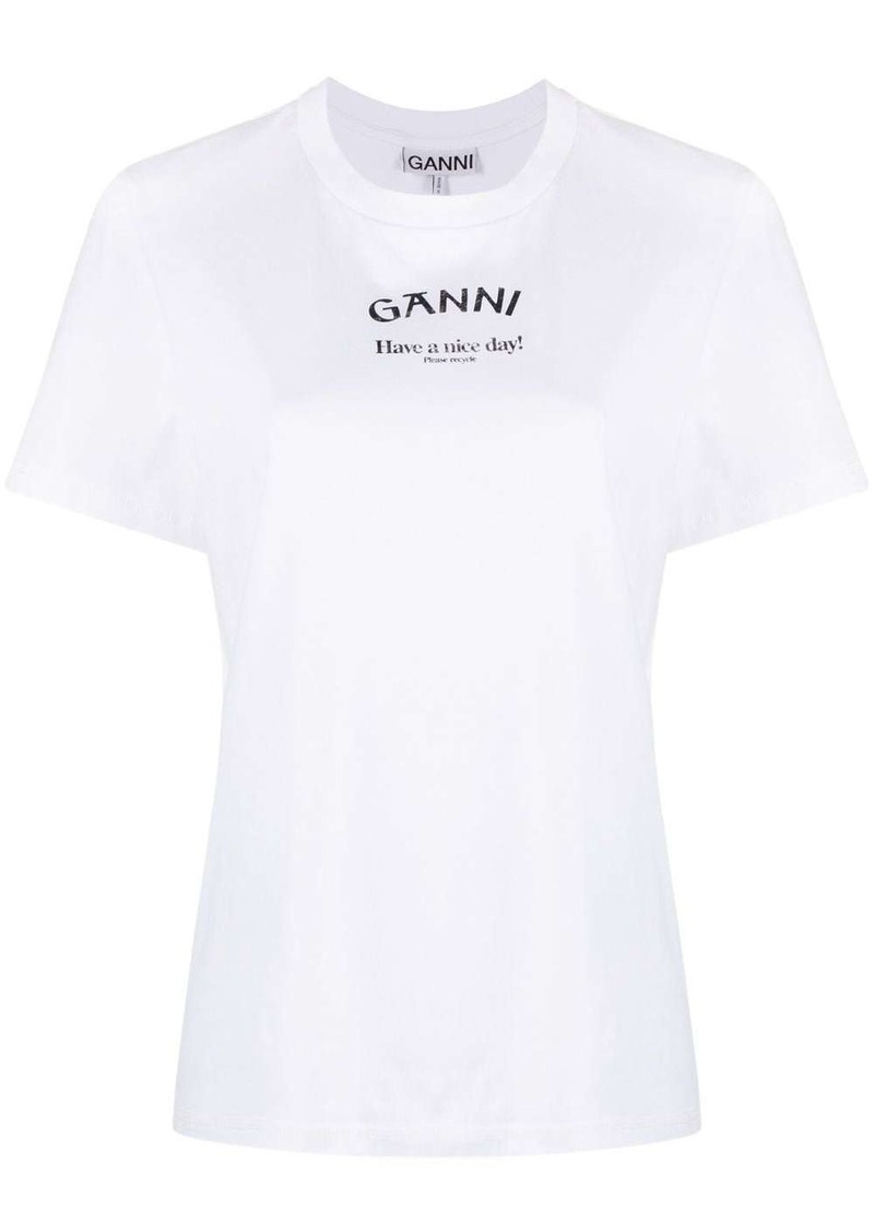 Ganni logo-print organic cotton T-shirt