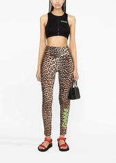 Ganni logo-print zip-up top