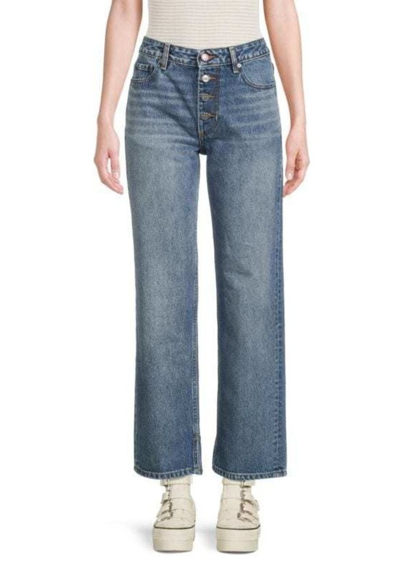 Ganni Lovy Whiskered Faded Jeans