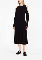 Ganni Melange cut-out midi dress