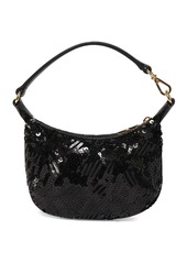Ganni Mini Flat Butterfly Sequined Pouch