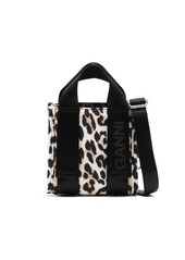 Ganni mini leopard-print tote bag