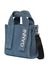 Ganni Mini Recycled Poly Denim Tote Bag