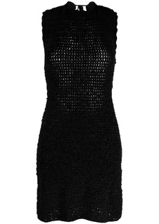 Ganni open-back crochet minidress