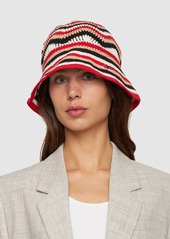 Ganni Organic Cotton Crochet Bucket Hat