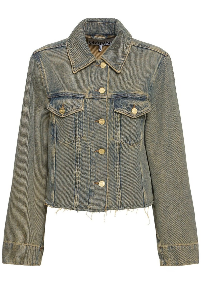 Ganni Overdyed Heavy Cotton Denim Jacket