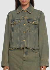 Ganni Overdyed Heavy Cotton Denim Jacket