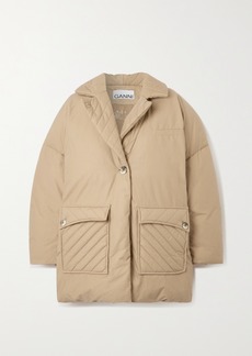 Ganni Oversized Quilted Padded Canvas Coat