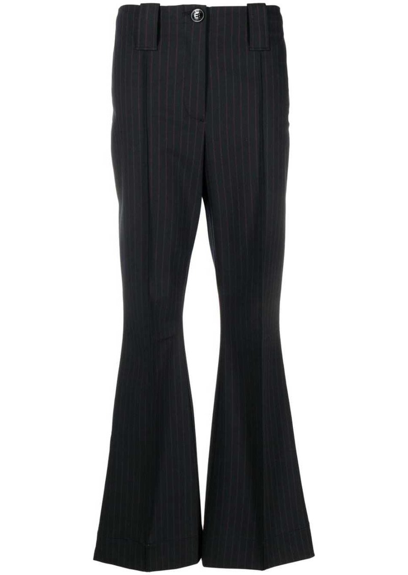 Ganni pinstripe flared trousers