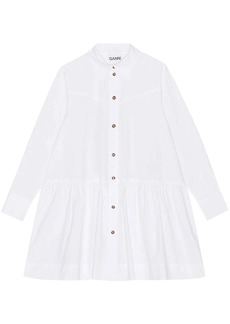 Ganni pointed-collar organic cotton shirtdress
