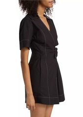 Ganni Poplin Cotton Wrap Minidress