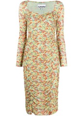 Ganni floral-print midi dress