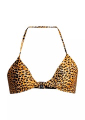 Ganni Printed Twist Bikini Top