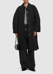 Ganni Quilted Raglan Midi Coat