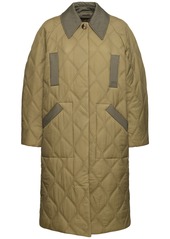 Ganni Quilted Raglan Midi Coat