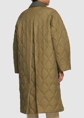 Ganni Quilted Raglan Midi Coat