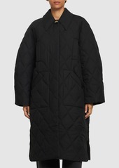 Ganni Quilted Raglan Midi Coat