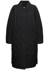 Ganni Quilted Raglan Midi Coat