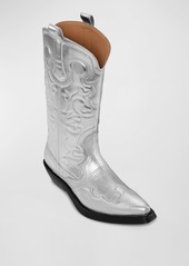 Ganni Recycled Metallic Embroidered Western Boots