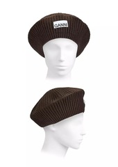 Ganni Rib-Knit Beret