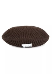 Ganni Rib-Knit Beret