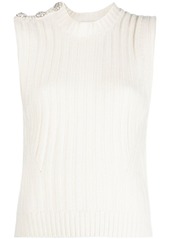 Ganni rib-knit vest top