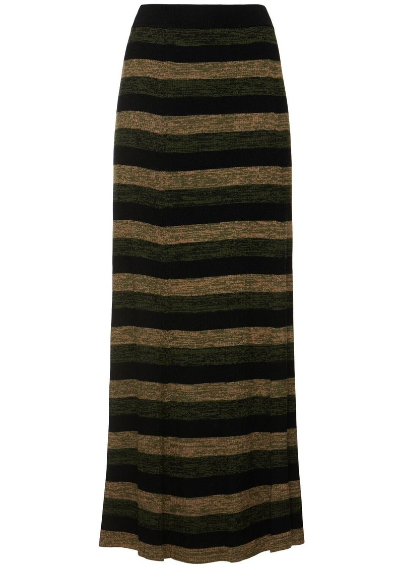 Ganni Ribbed Wool Maxi Skirt