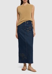 Ganni Rinsed Denim Maxi Skirt