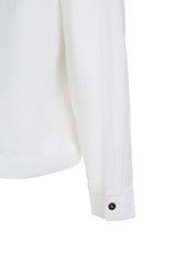 Ganni Ruffled Cotton Poplin V-neck Shirt