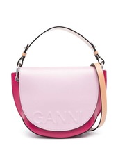 Ganni Saddle logo-embossed tote bag