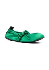 Ganni Scrunchie satin ballerina shoes