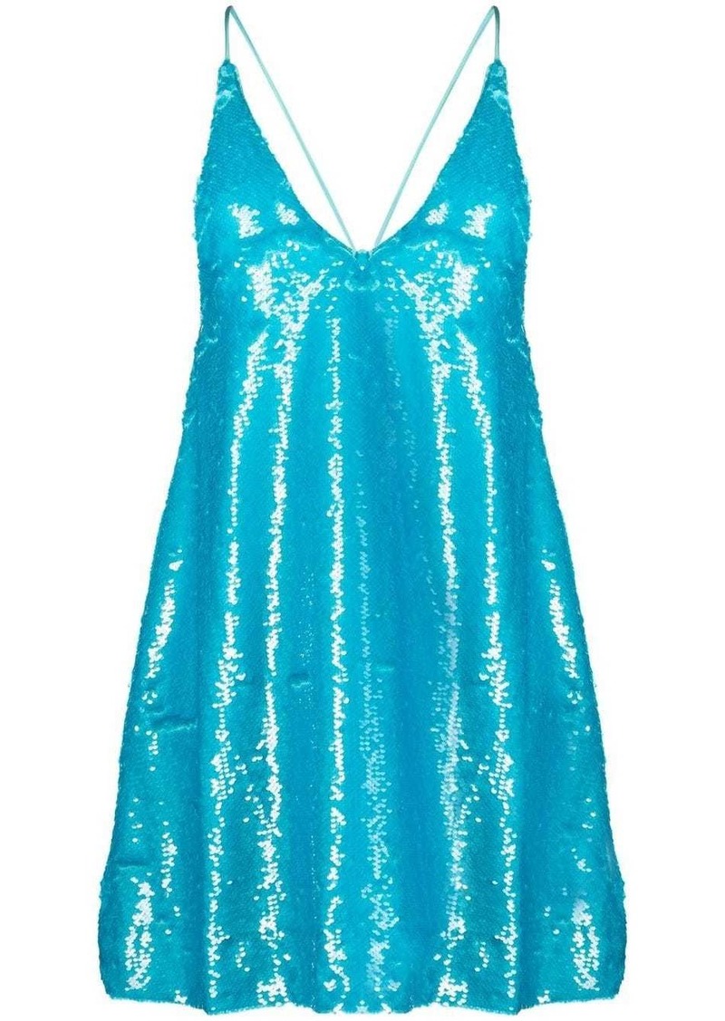 Ganni sequin slip mini dress