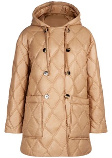Ganni Shiny Quilted Hooded Jacket