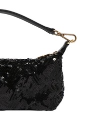 Ganni Small Butterfly Sequined Top Handle Bag