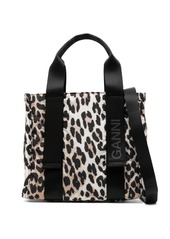 Ganni small Leopard Tech tote bag